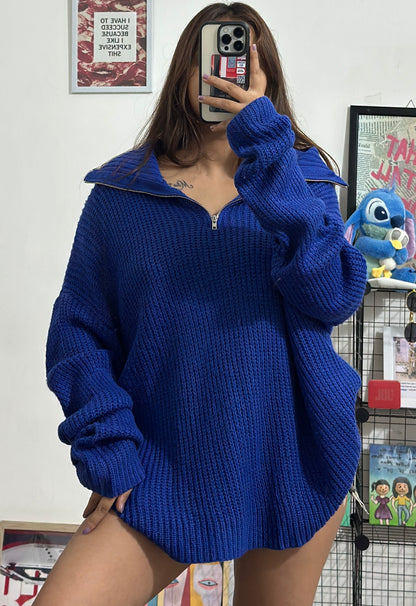 Oversized Korean zipper sweater (48-50)