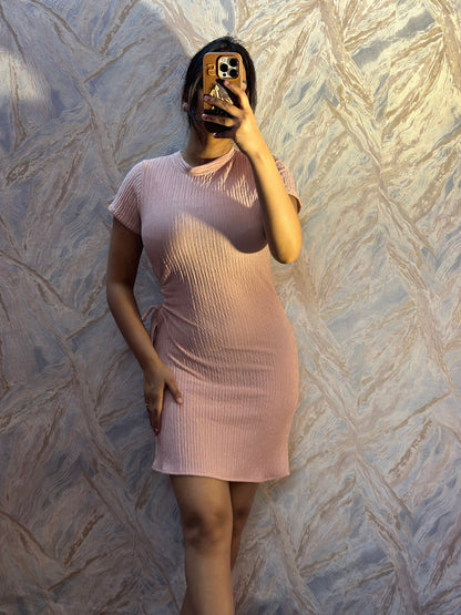 Pink knitted dress