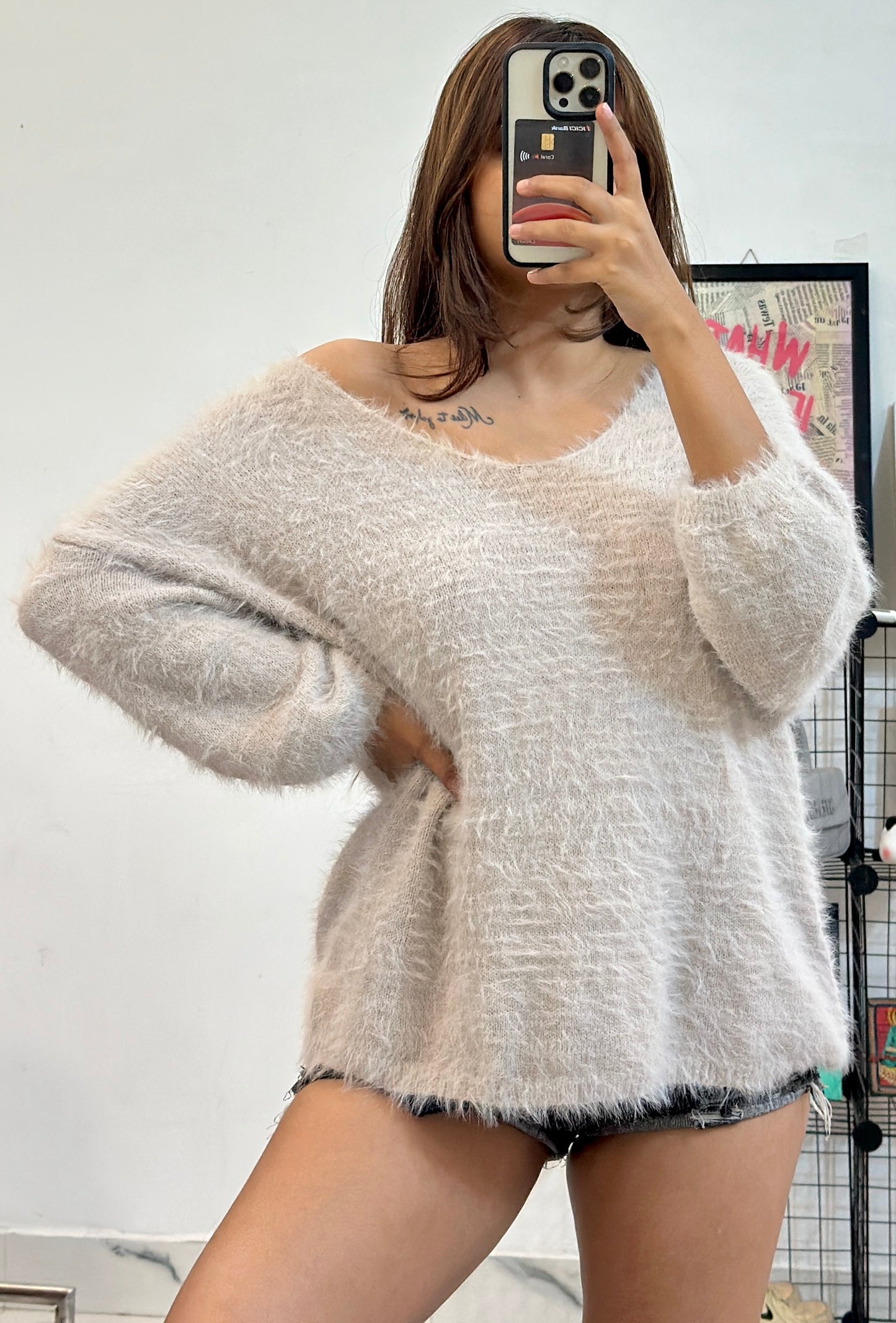 Oversized furry sweater (46-48)
