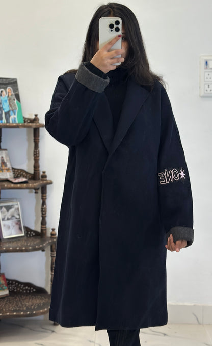 Blue long coat (36-38)