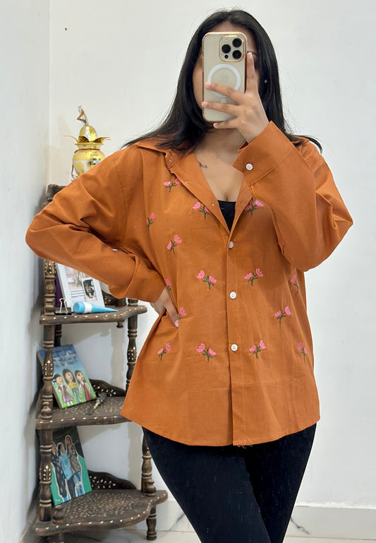 Linen embroidered shirt (38-40)