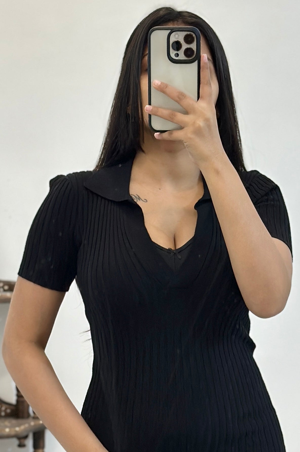 Black bodycon dress (32-34)