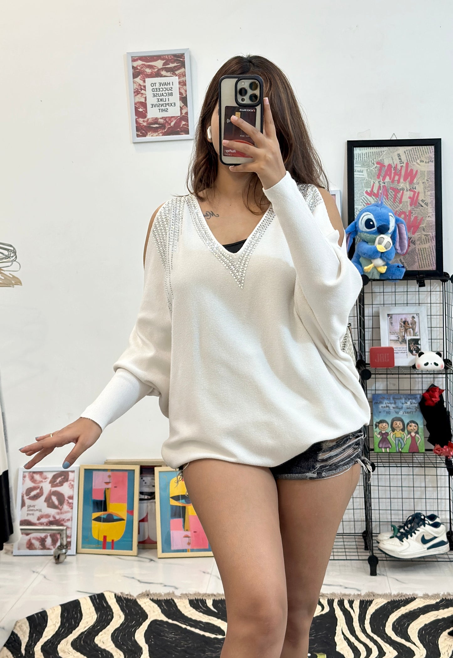 White oversized sweater (44-46)