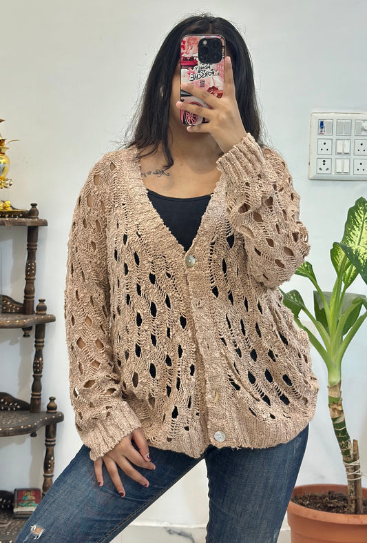 Oversized crochet cardigan (upto 50)