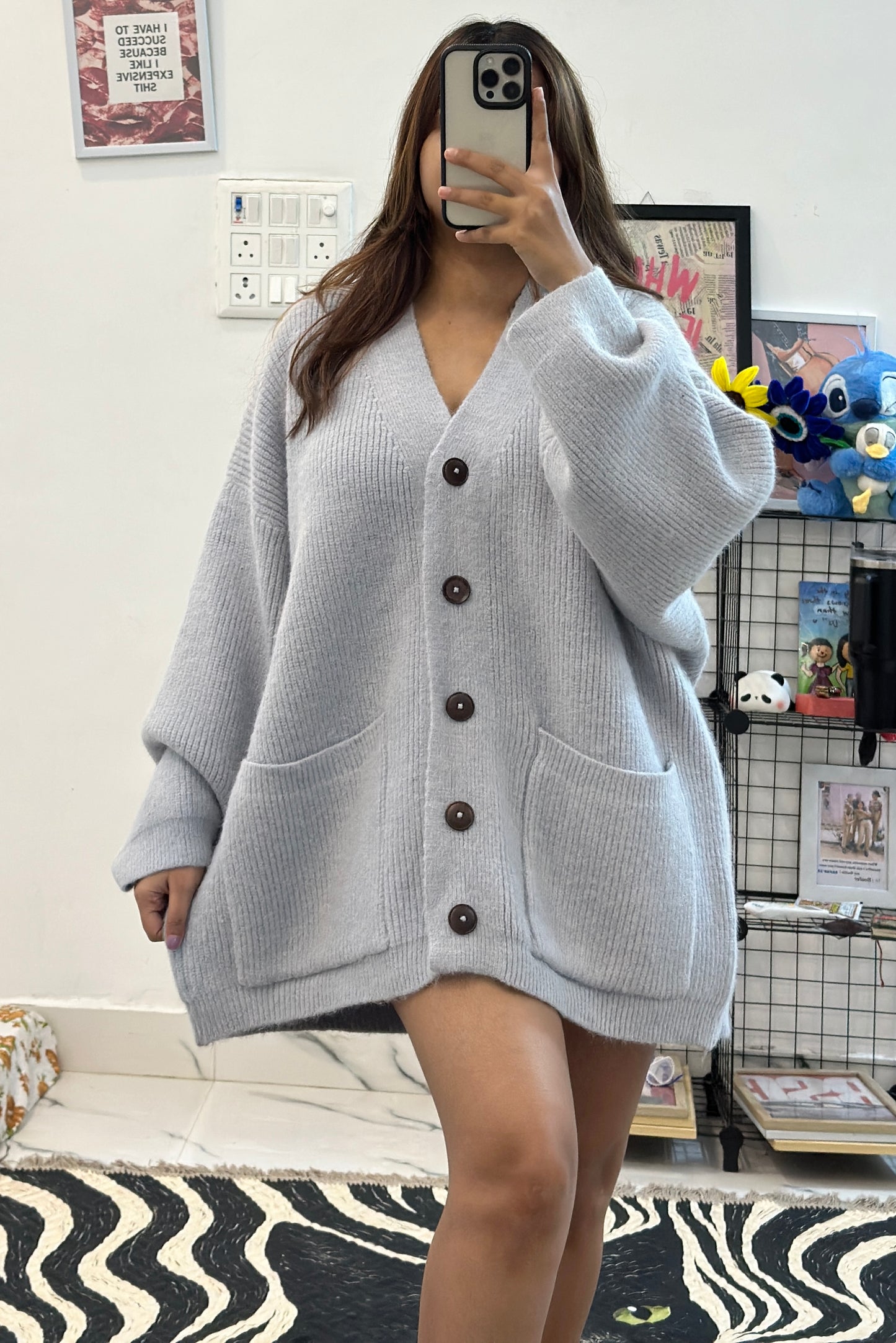 Oversized heavy Korean cardigan (46-48)