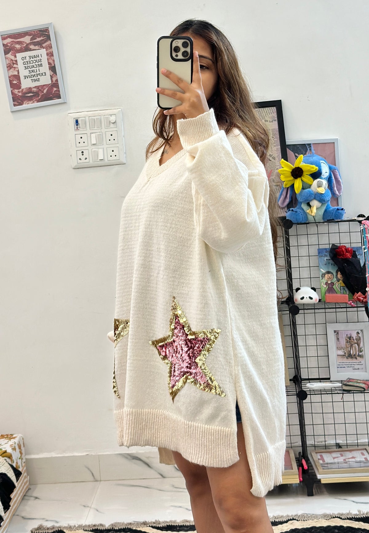 Oversized Korean sequin sweater (46-48)