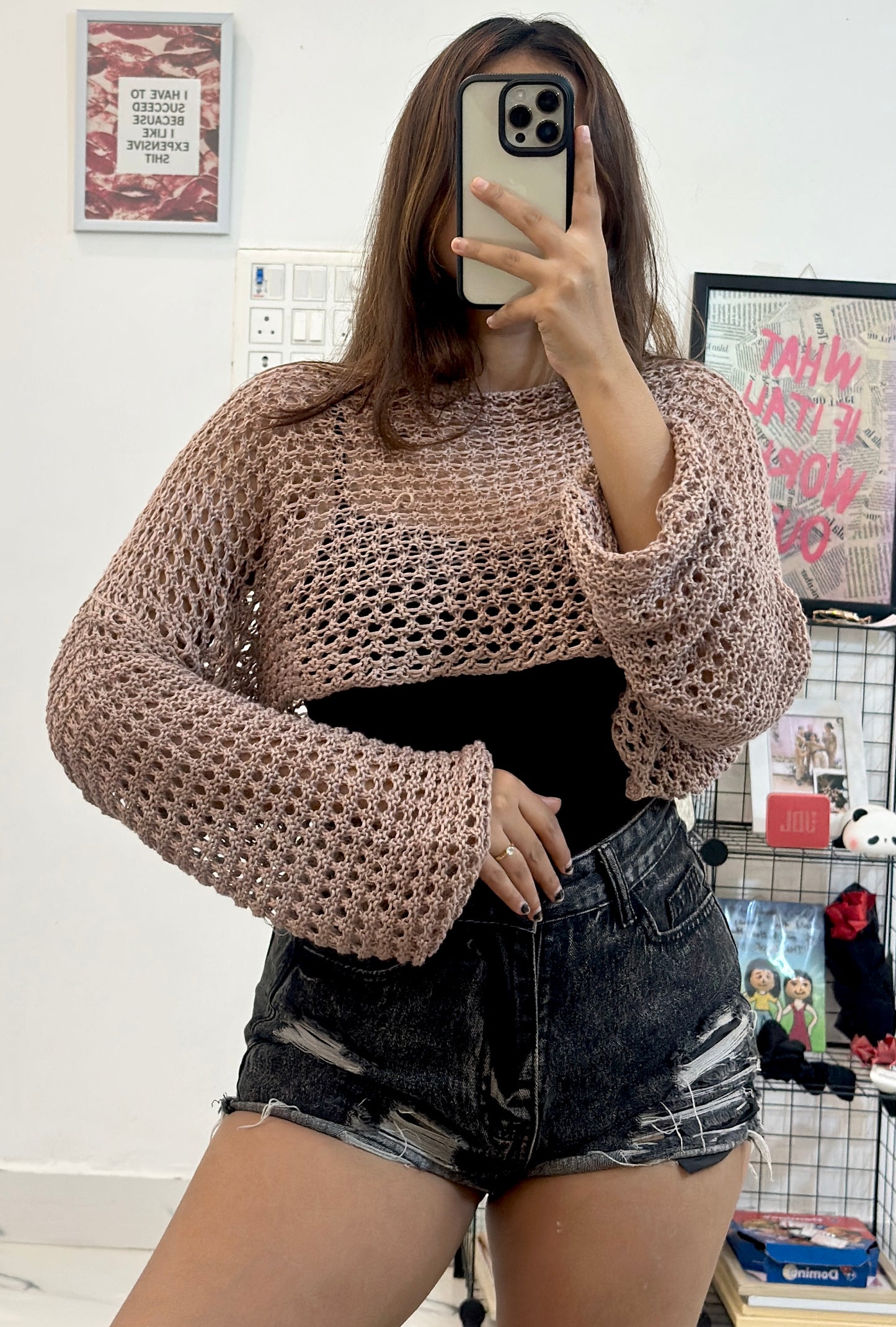 Oversized Korean crochet top (46-48)