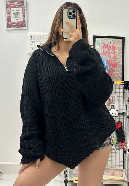 Oversized Korean zipper sweater (42-44)
