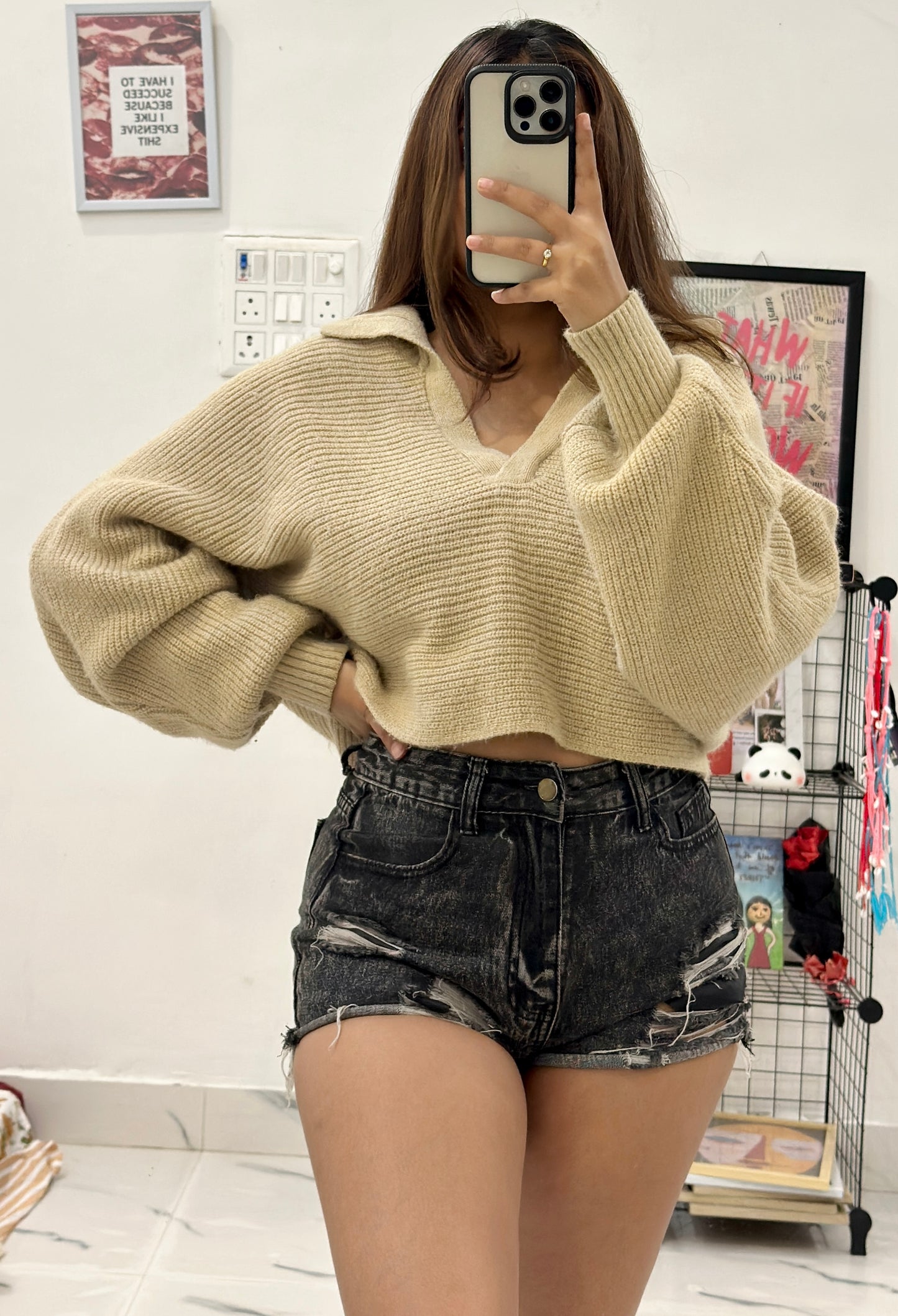 Oversized Korean sweater (Freesize upto 48)