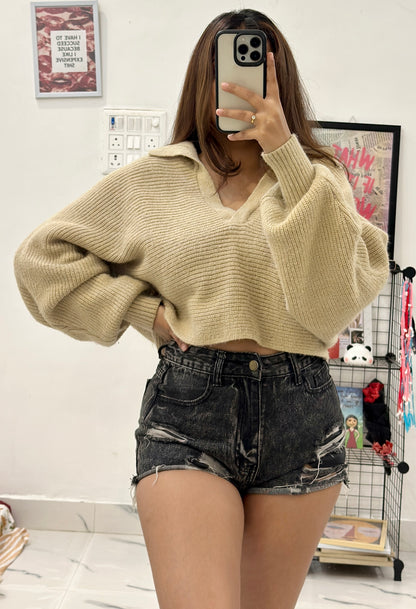 Oversized Korean sweater (Freesize upto 48)