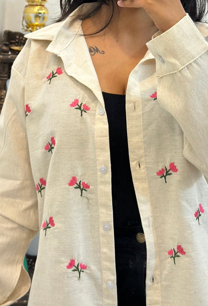 Linen embroidered shirt (38-40)