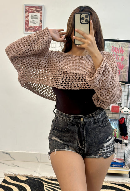 Oversized Korean crochet top (46-48)