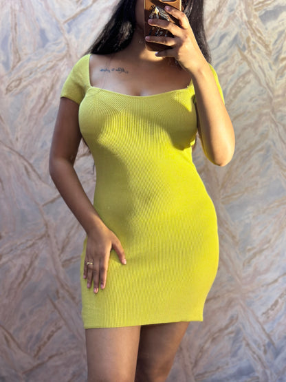 Pretty neon knitted dress