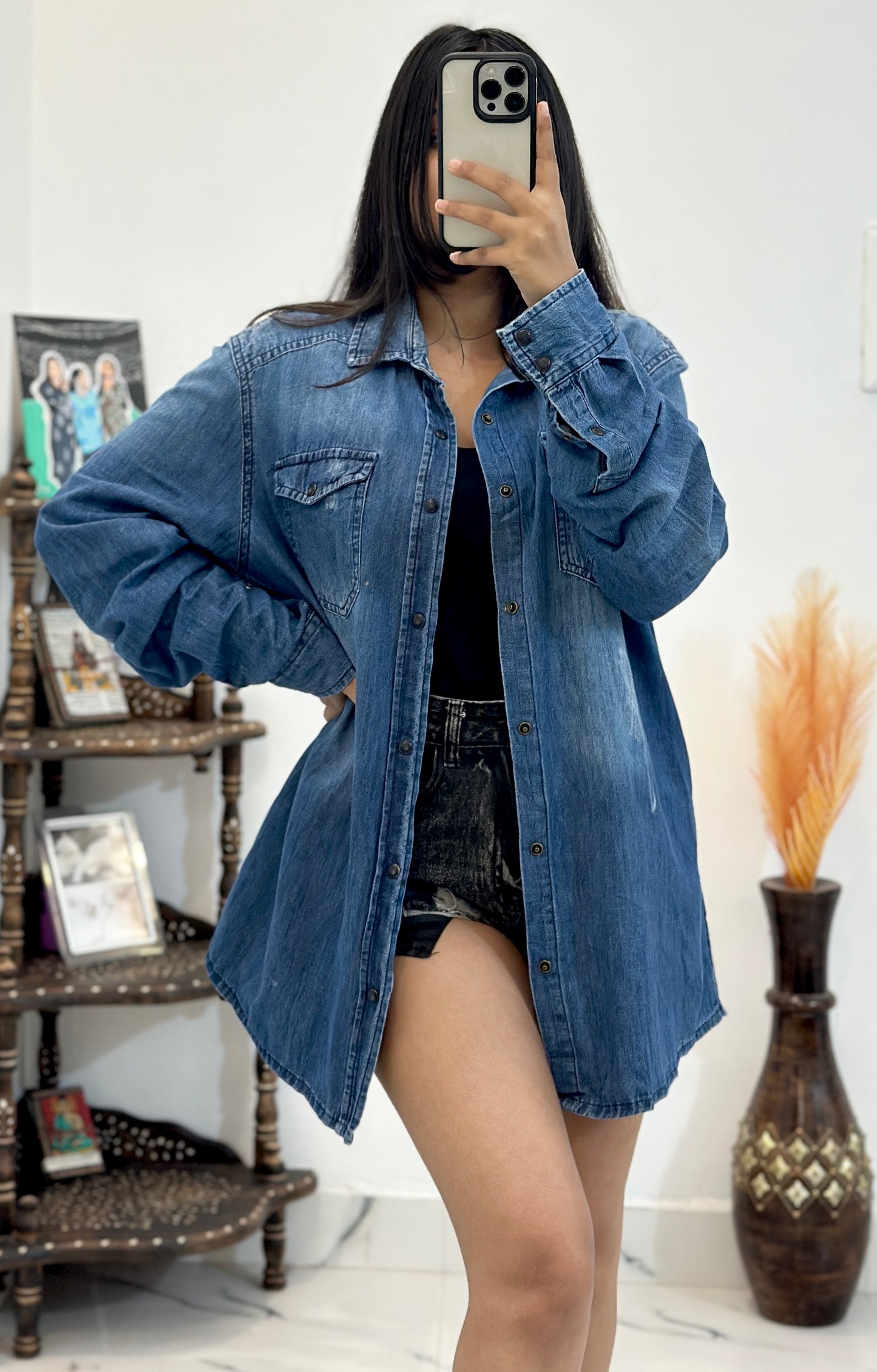 Oversized denim shirt (40-42)