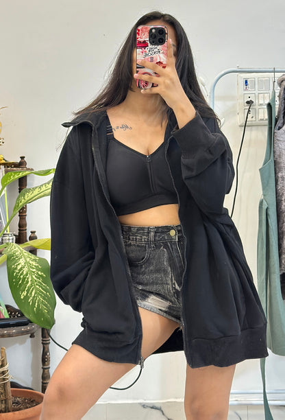 Black oversized hoodie (48-50)