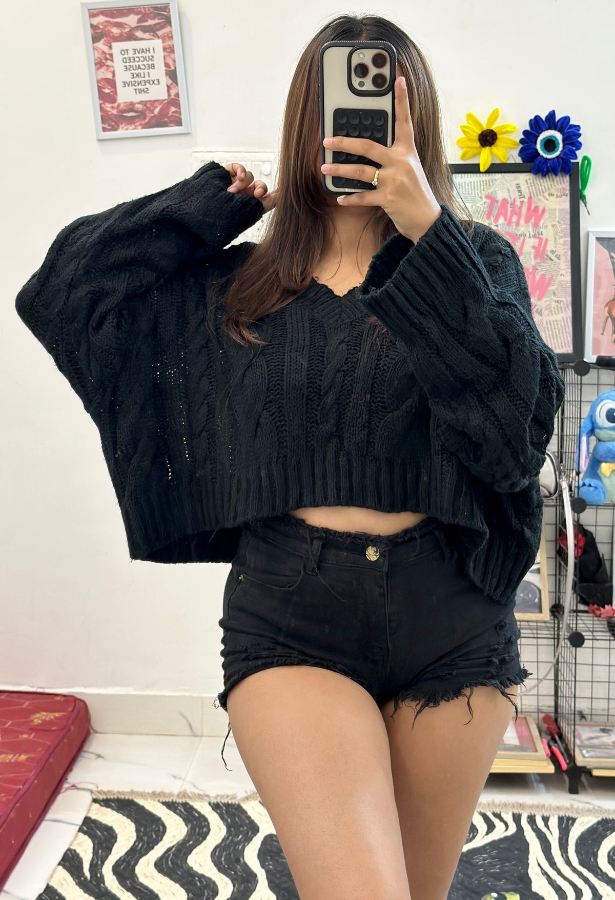 Oversized crop sweater (freesize 50+)