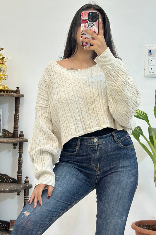 Oversized crop sweater (Freesize)