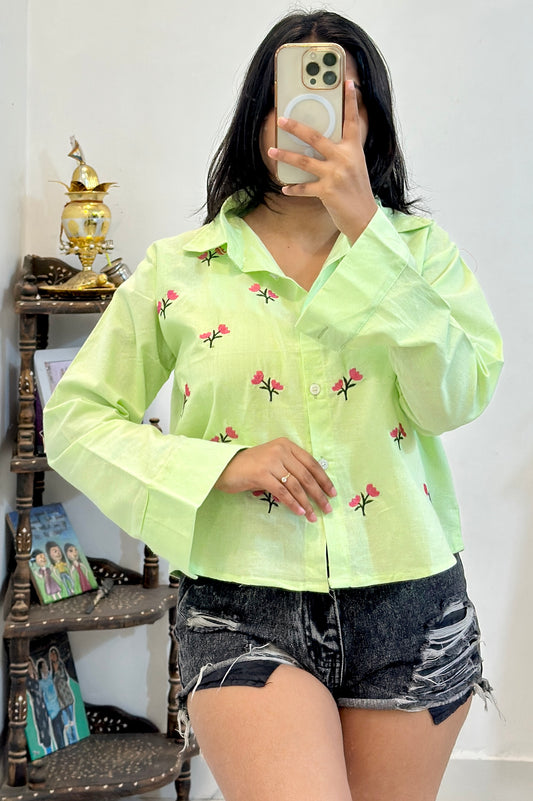 Linen embroidered shirt (34-36)