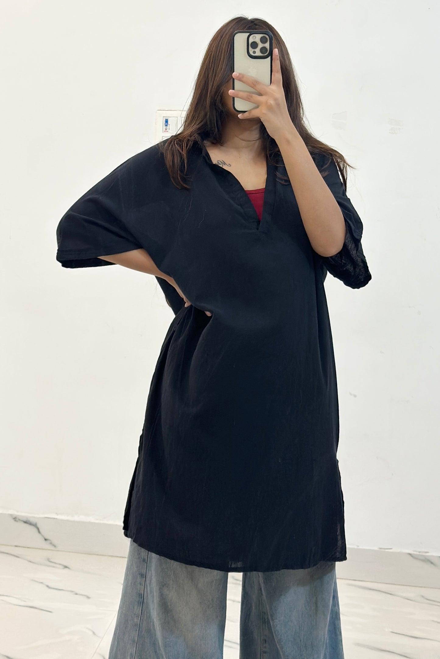 Oversized long cotton top (42-44)