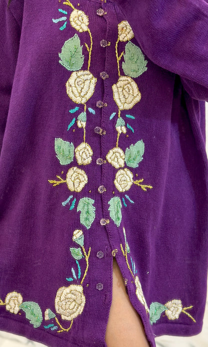 oversized heavy embroidered cardigan (48-50)