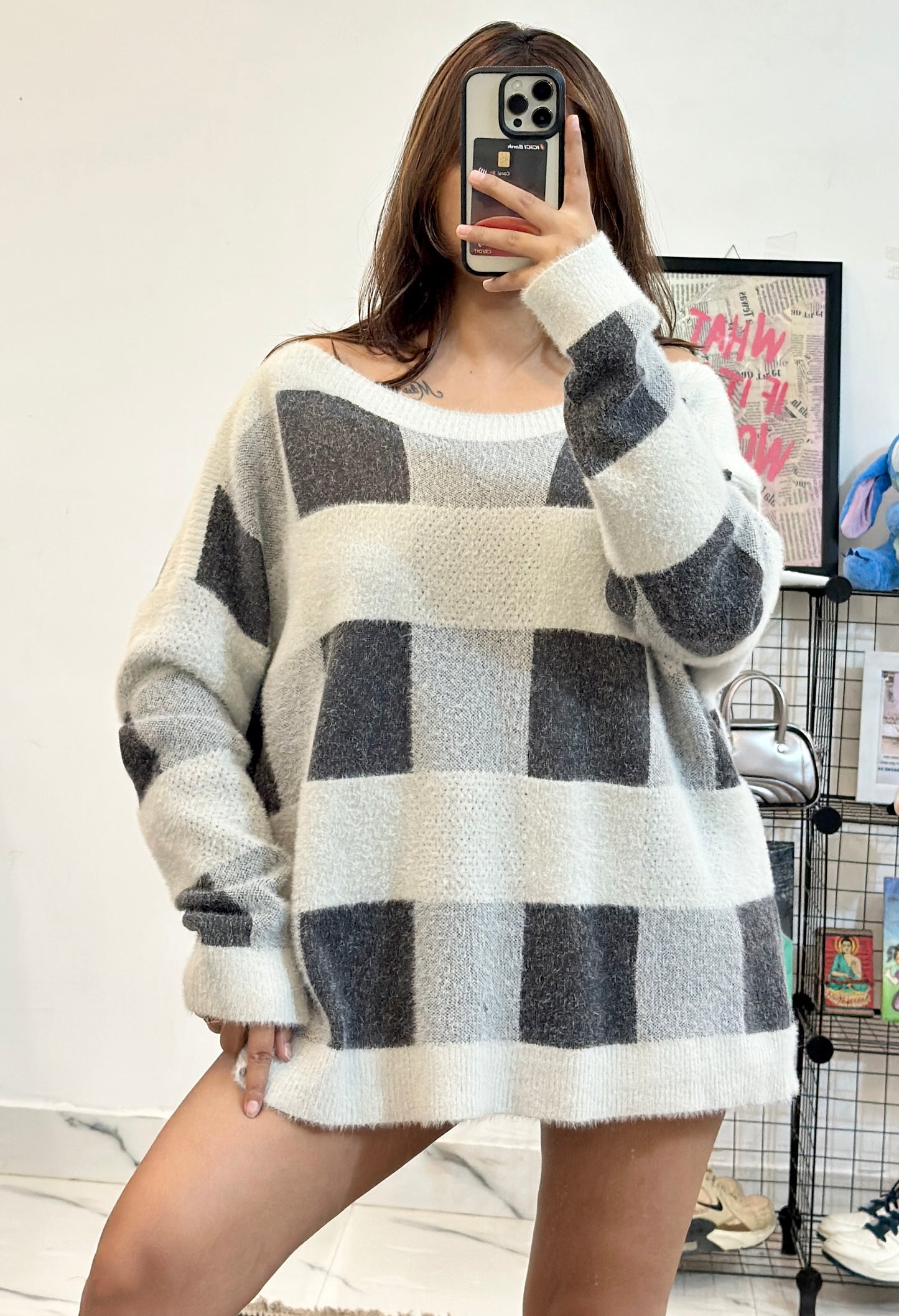 Oversized Korean furry sweater (46-48)