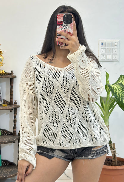 Oversized crochet top (40-42)
