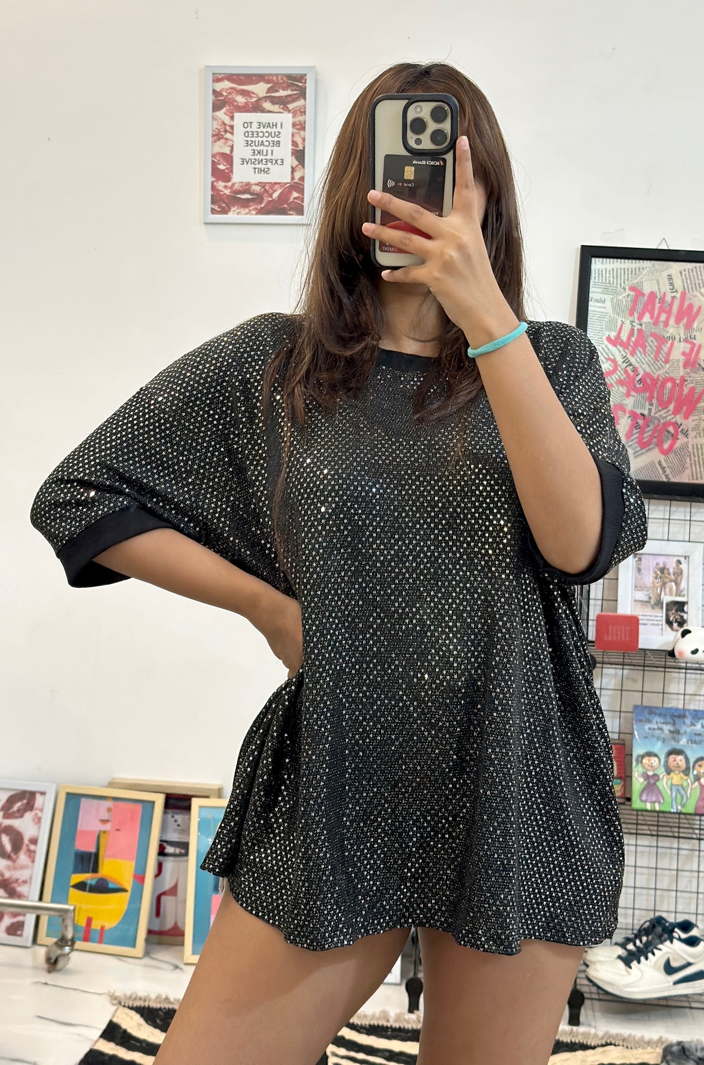 Pretty sequin oversized top (48-50)