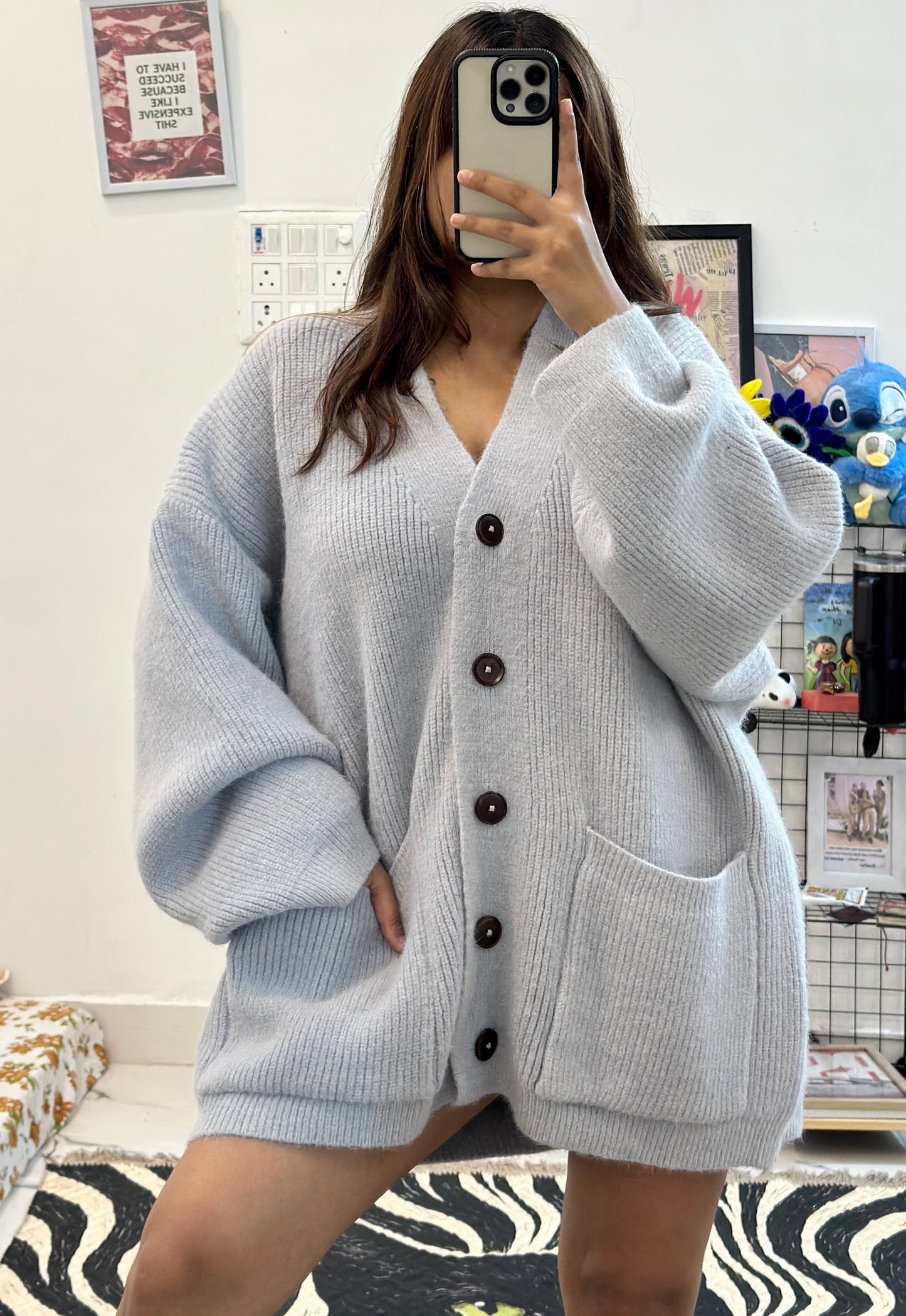 Oversized heavy Korean cardigan (46-48)