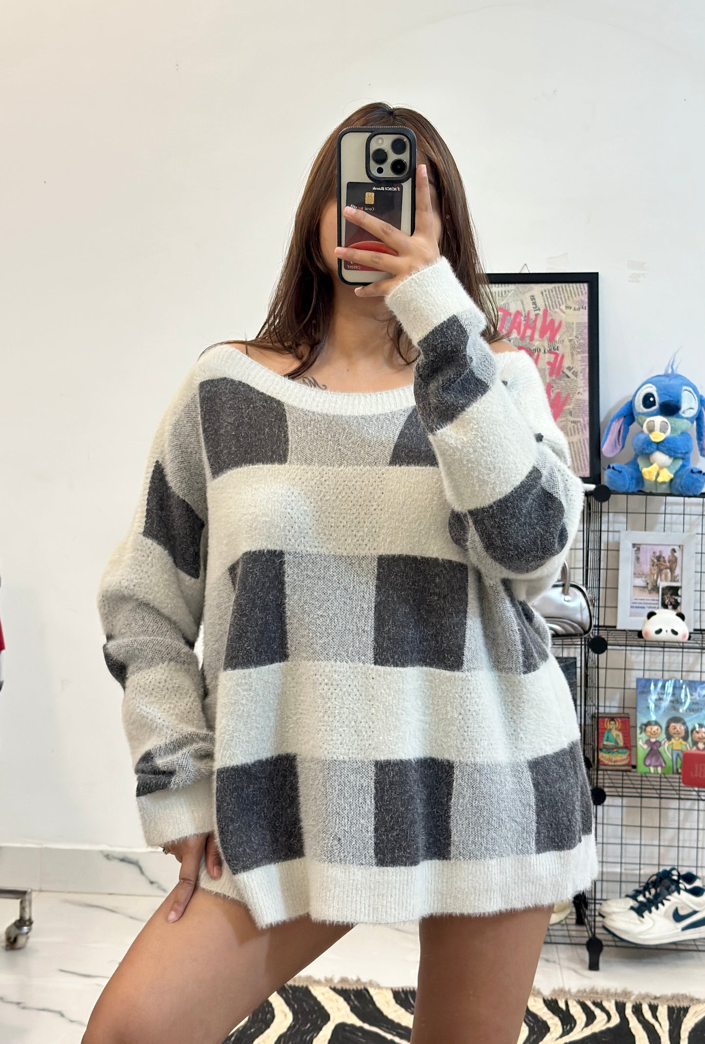 Oversized Korean furry sweater (46-48)