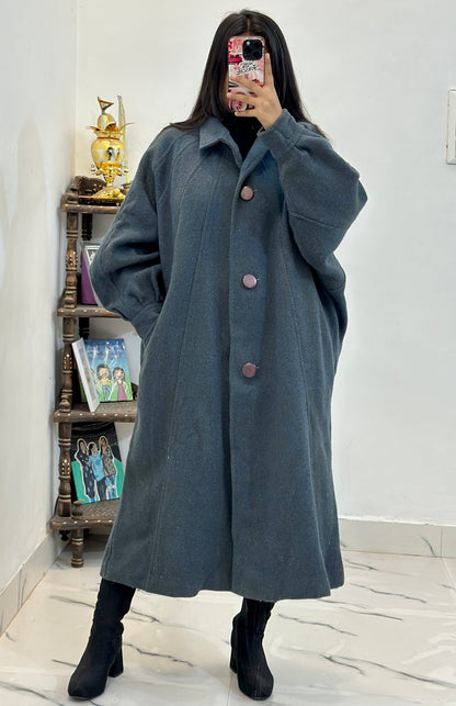 Heavy oversized korean long coat (freesize upto 44)