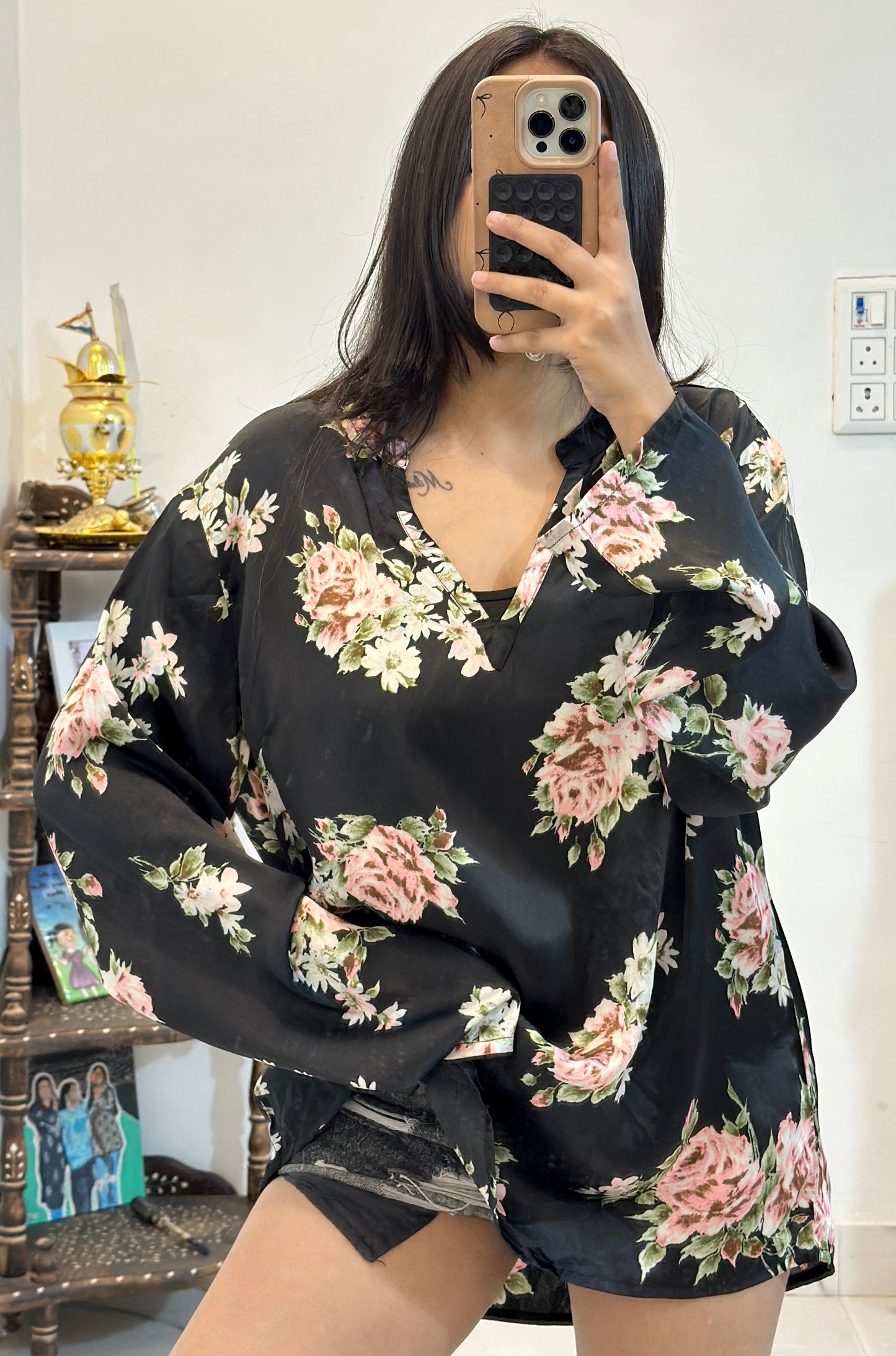 Oversized satin top (44-46)