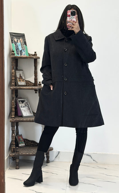 Black long coat (36-38)