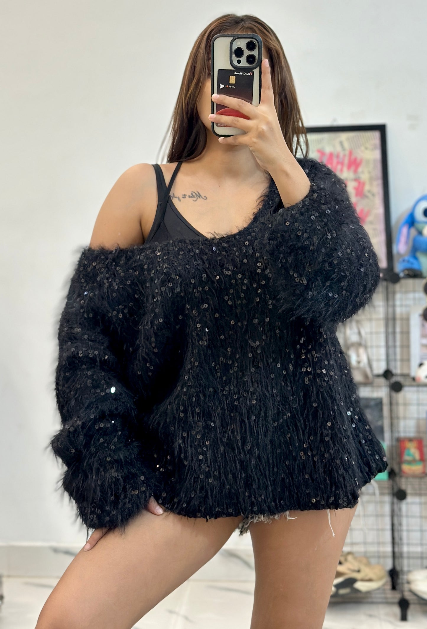 Sequin Korean plus size sweater (3-4XL)