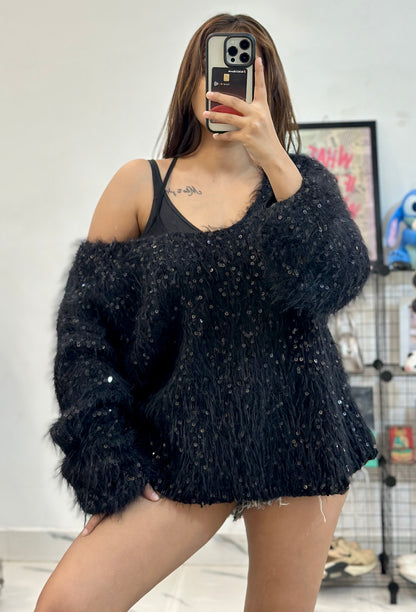 Sequin Korean plus size sweater (3-4XL)