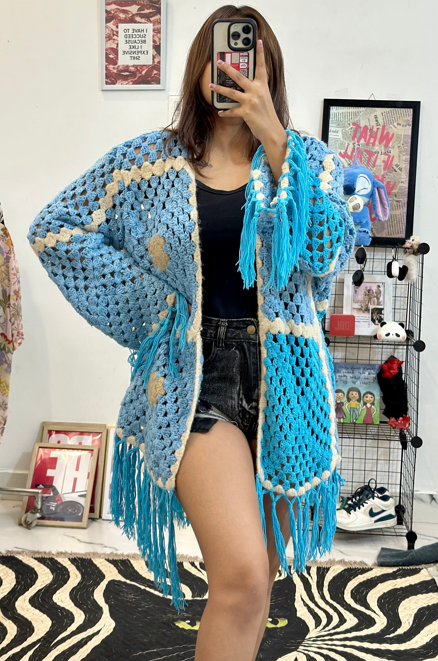 Heavy long crochet shrug (44-46)