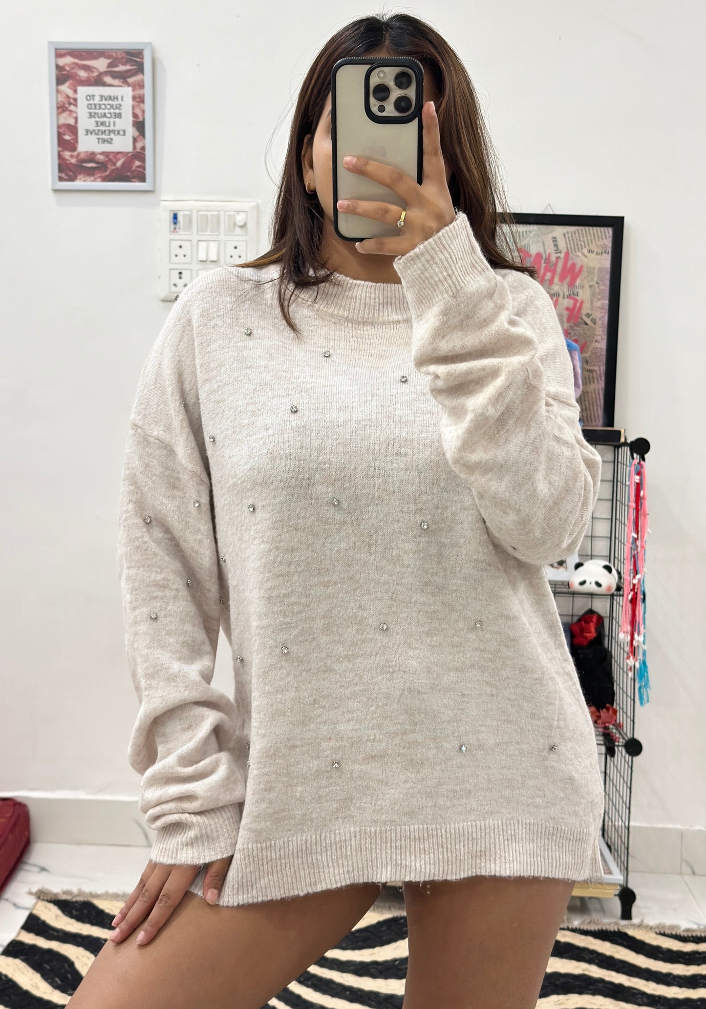 Oversized pearls sweater (42-44)