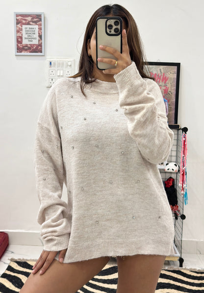 Oversized pearls sweater (42-44)