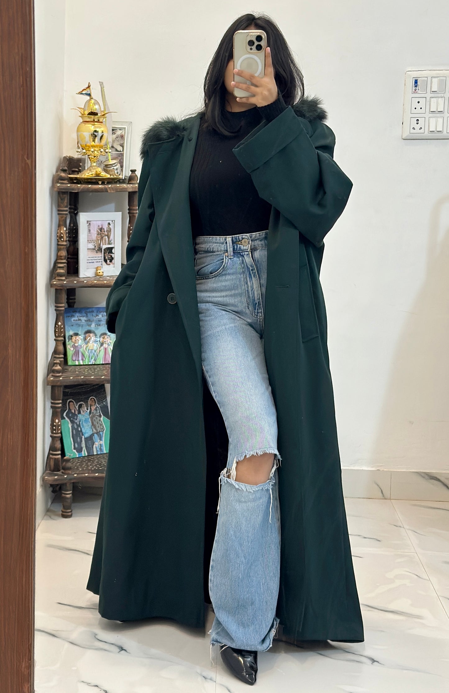 Heavy furr long coat (46-48)