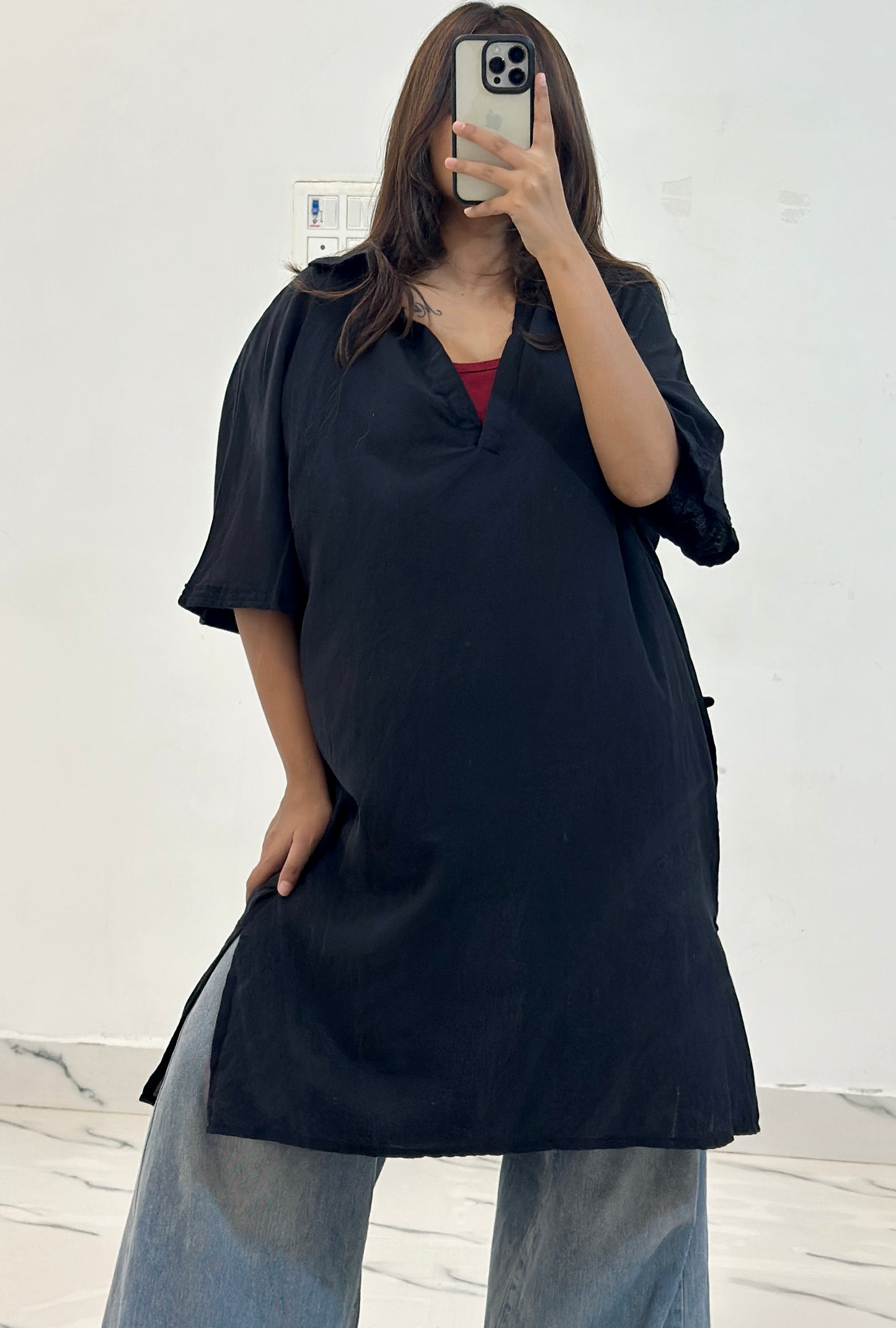 Oversized long cotton top (42-44)