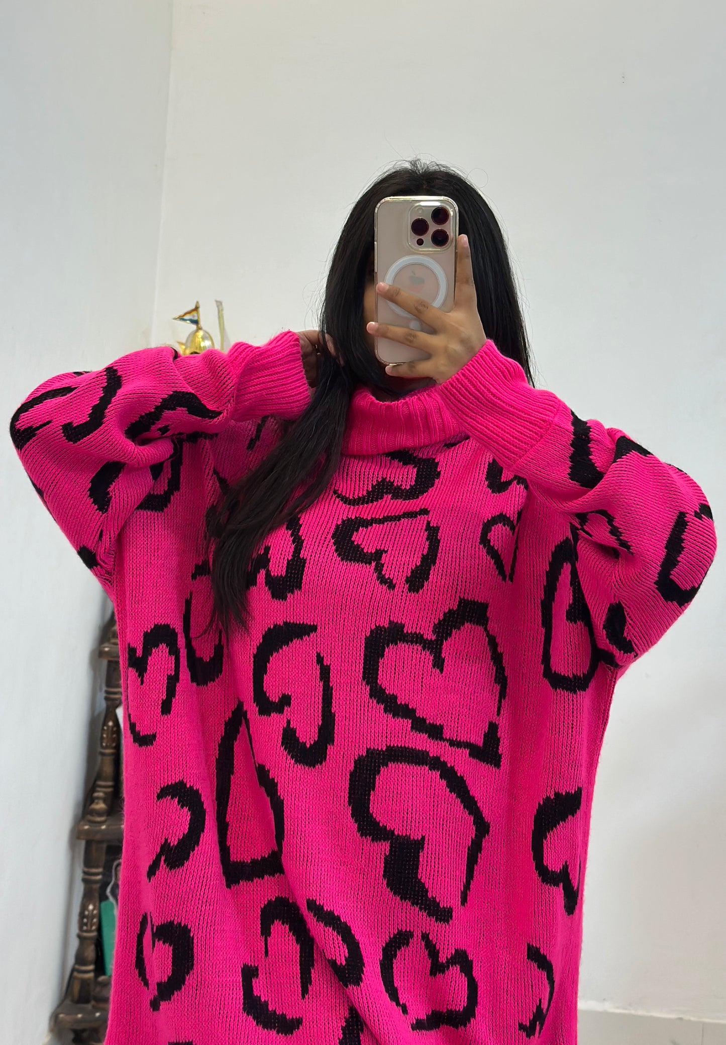 Oversized Korean long sweater dress (48-50)