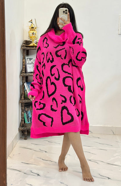 Oversized Korean long sweater dress (48-50)