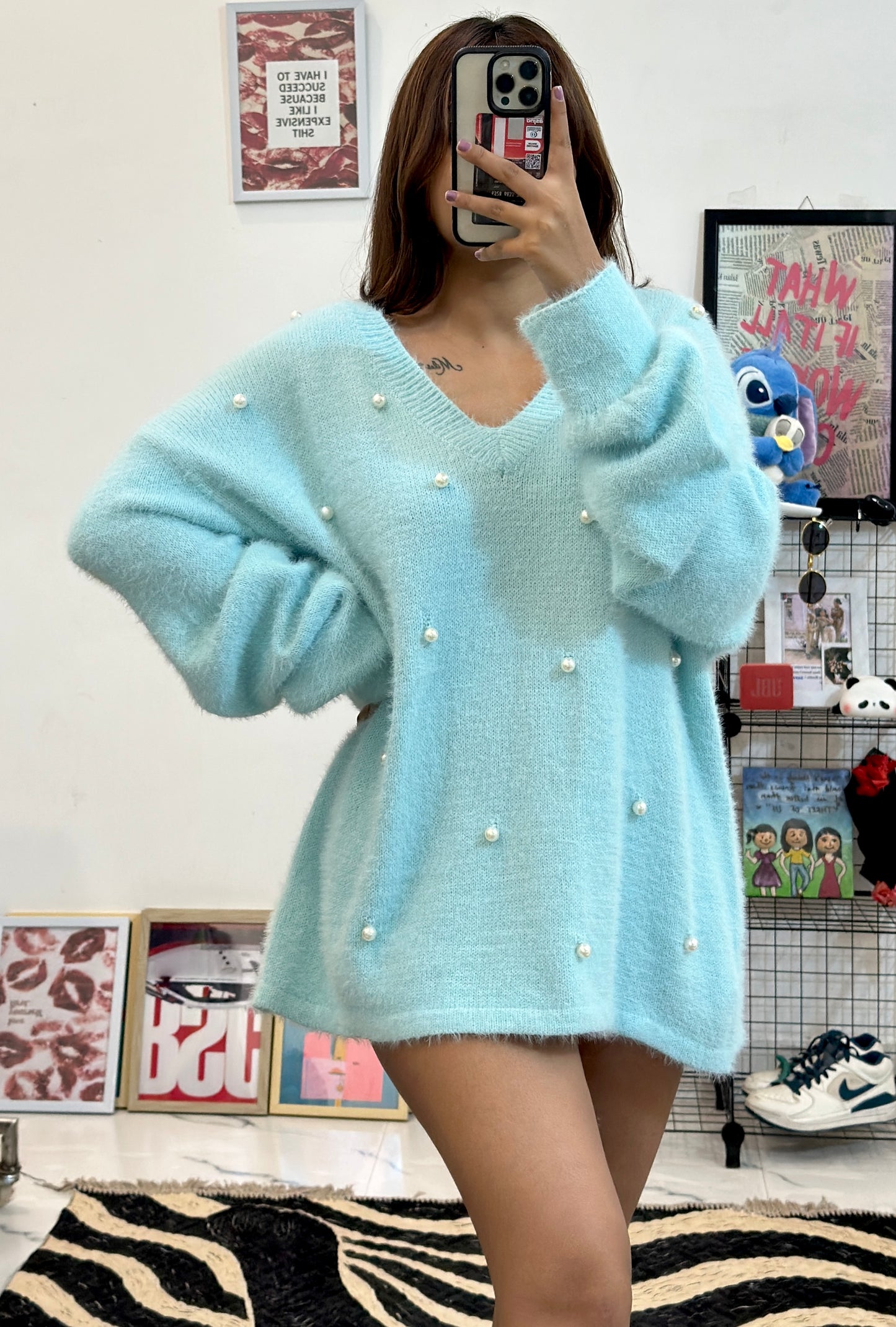 Oversized pearl sweater (46-50)