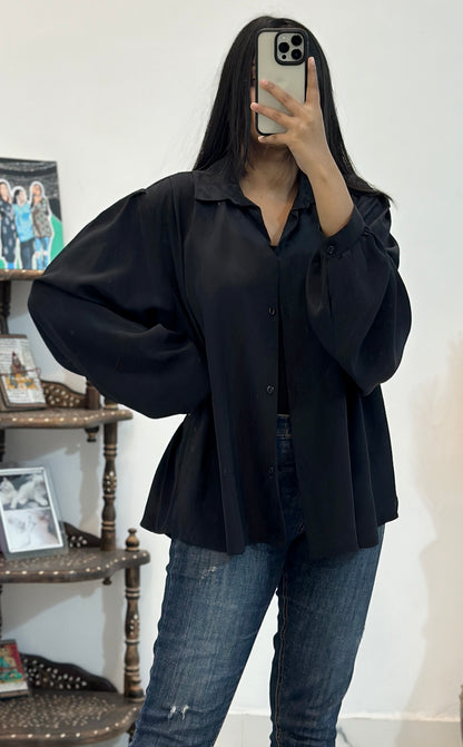 Perfect black oversized shirt (42-44)