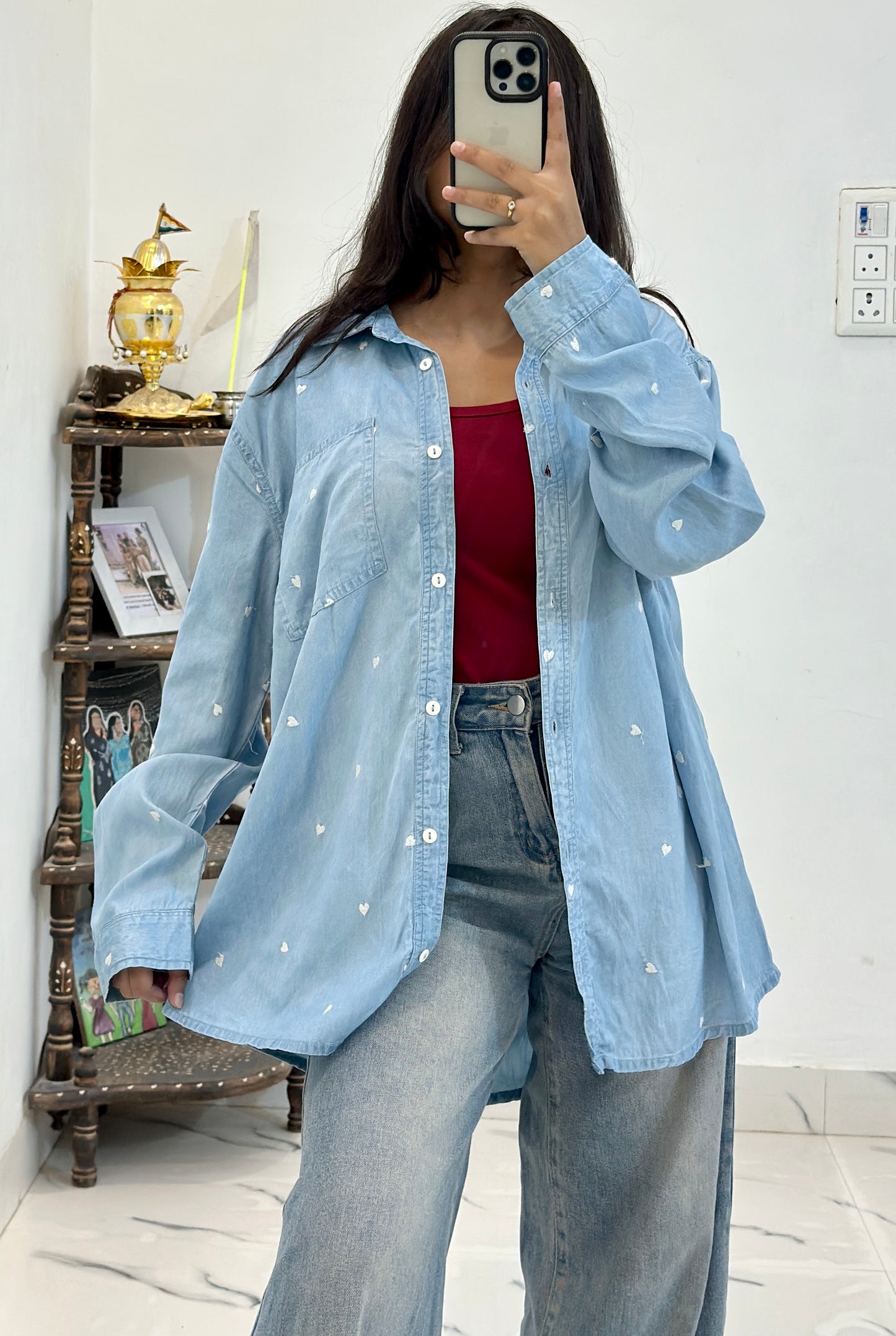 Oversized denim shirt (42-44)
