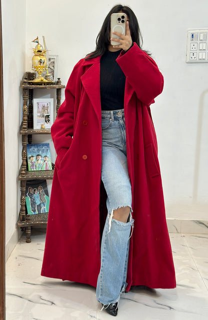 Pretty red long coat (44-46)