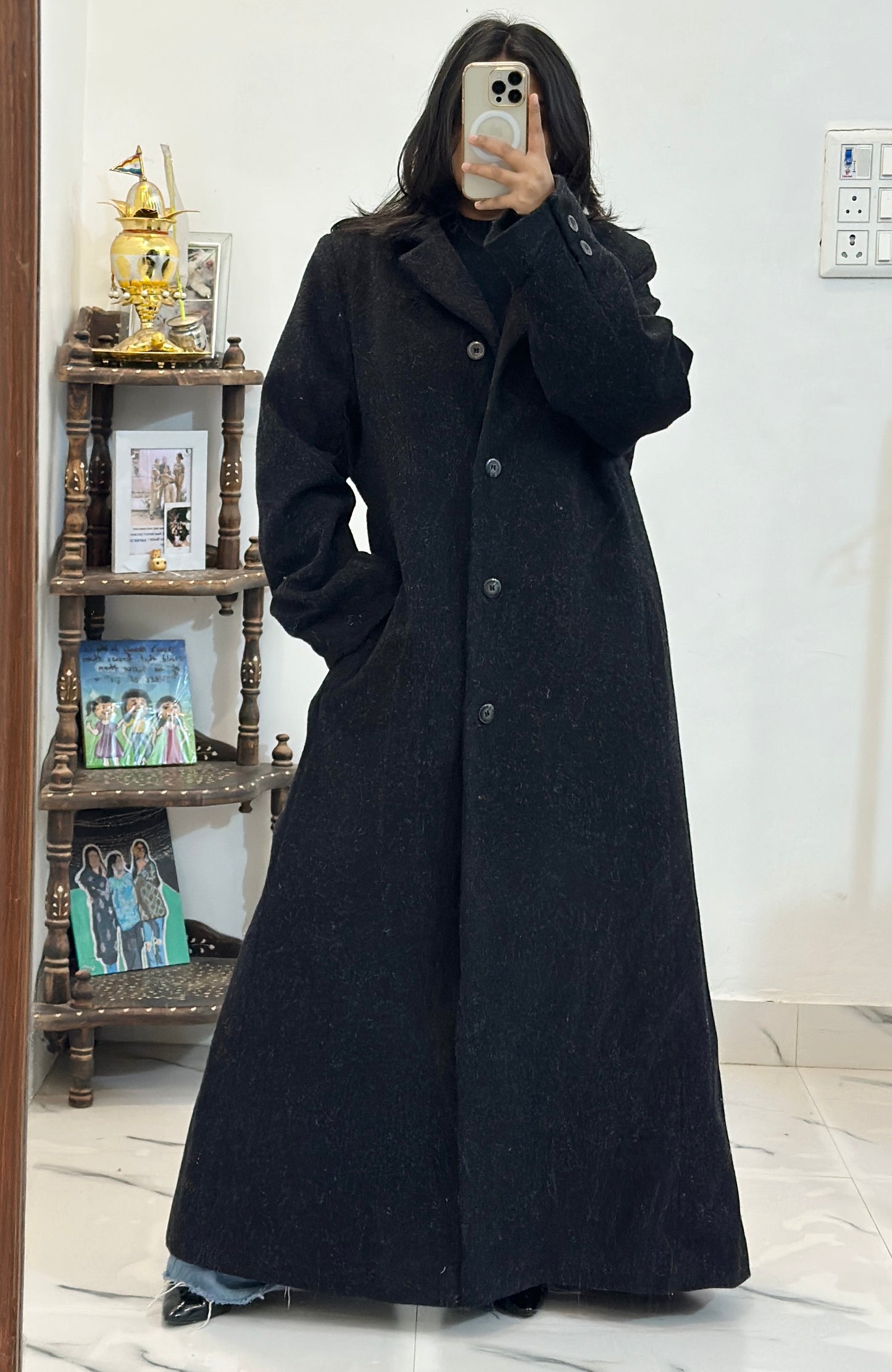 Black long coat (38-40)