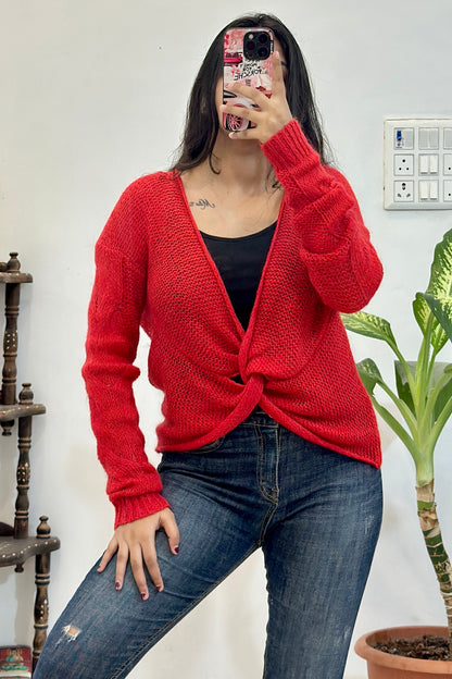 Red pre winter top (upto 40)