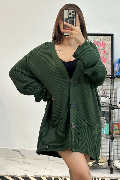 Green heavy cardigan (46-48)