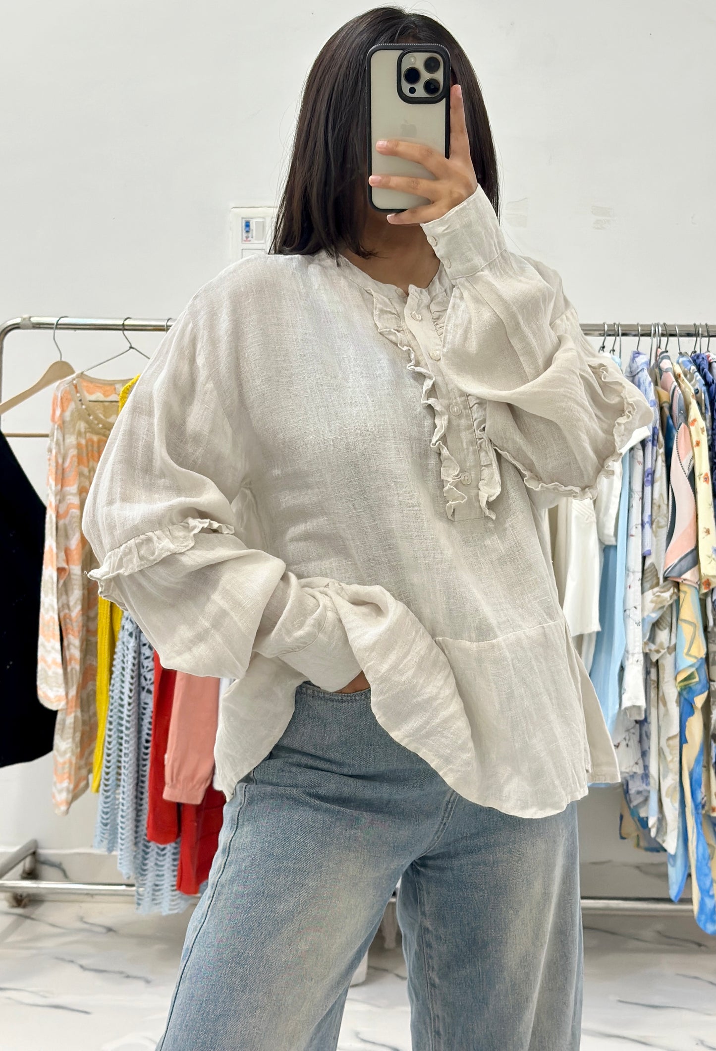 Oversized linen top (38-40)