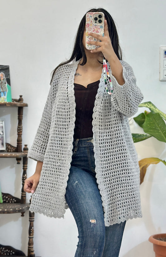 Grey crochet shrug (40-42)